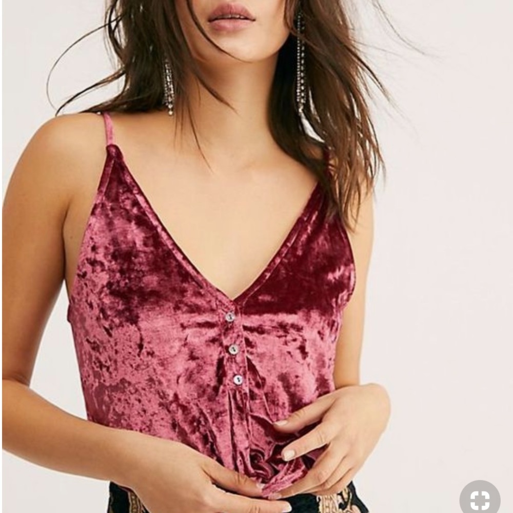 NWOT Free People Two Tie For You Velvet Cami